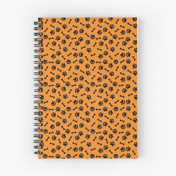 Item preview, Orange And Black Dog Paw And Bone Pattern designed and sold by pattern-archive.