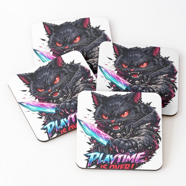 Item preview, Playtime Is Over Cyberpunk Black Cat designed and sold by IMOBILYARI.