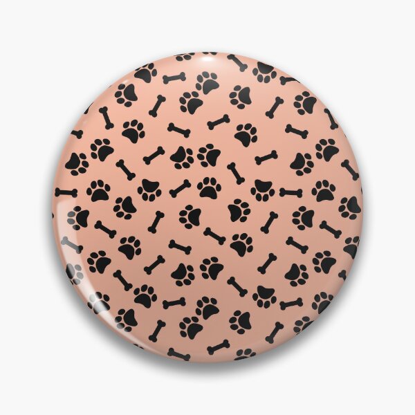 Item preview, Peach And Black Dog Paw And Bone Pattern designed and sold by pattern-archive.
