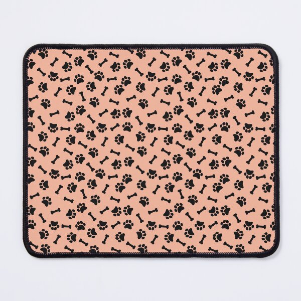Item preview, Peach And Black Dog Paw And Bone Pattern designed and sold by pattern-archive.