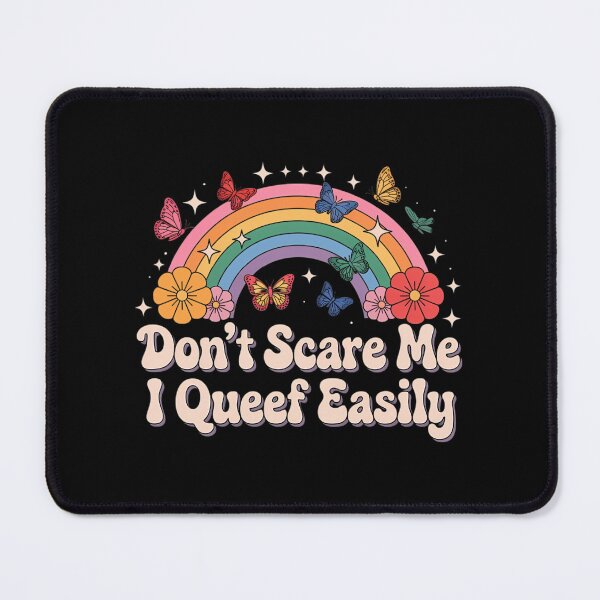 Item preview, Dont Scare Me I Queef Easily  Funny Adult Humor With Retro Rainbow Design designed and sold by lunacarmel.