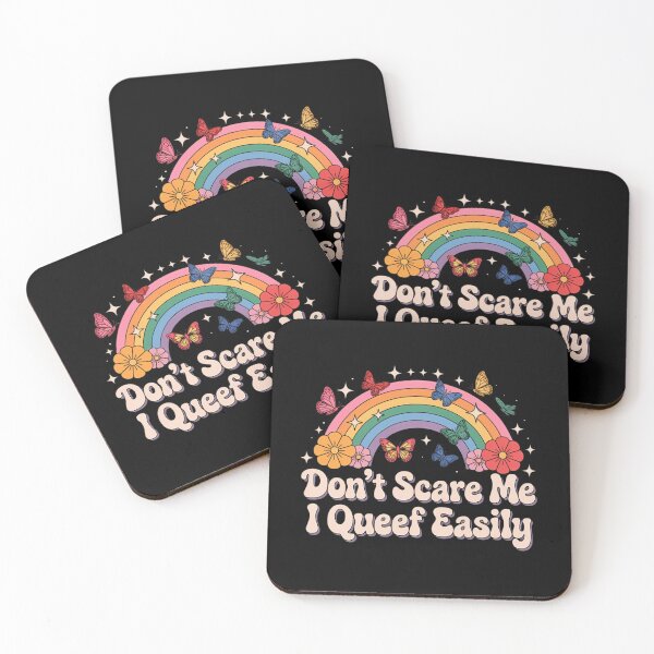 Item preview, Dont Scare Me I Queef Easily  Funny Adult Humor With Retro Rainbow Design designed and sold by lunacarmel.