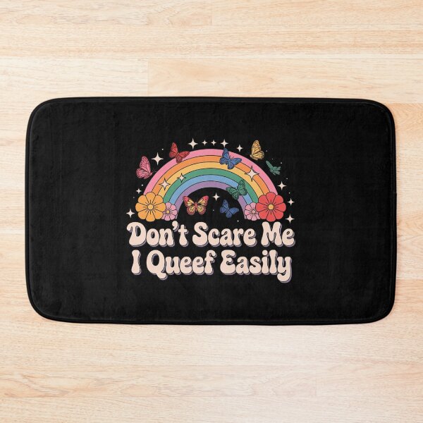 Item preview, Dont Scare Me I Queef Easily  Funny Adult Humor With Retro Rainbow Design designed and sold by lunacarmel.