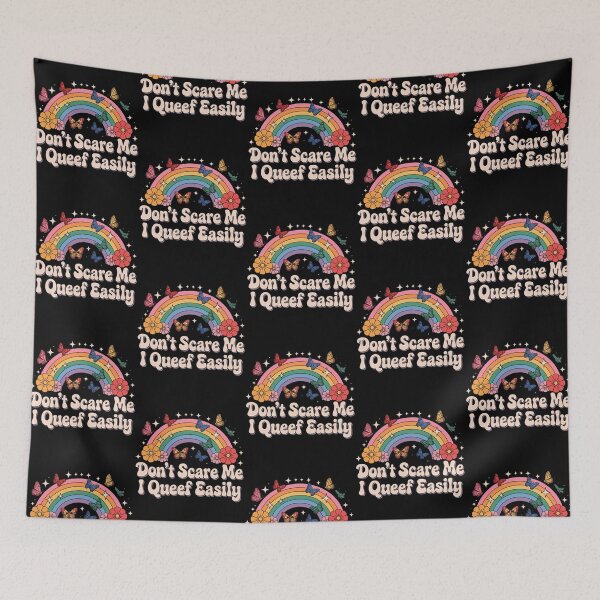 Item preview, Dont Scare Me I Queef Easily  Funny Adult Humor With Retro Rainbow Design designed and sold by lunacarmel.