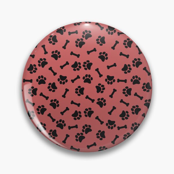 Item preview, Pastel Red And Black Dog Paw And Bone Pattern designed and sold by pattern-archive.