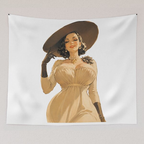 Item preview, Vampire Lady Pin-Up – Gothic Horror Inspired Vintage Retro Glamour Art designed and sold by Cosplayvintage.