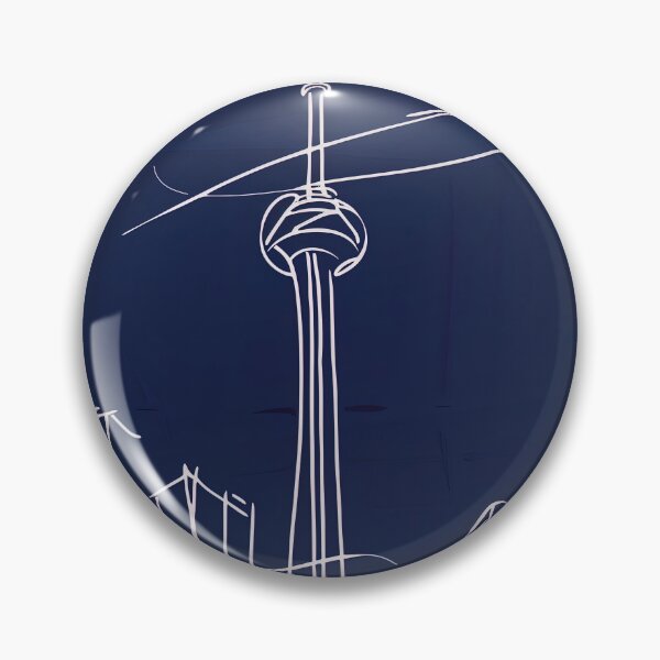 Item preview, CN Tower - Blue Abstract Art designed and sold by shadow-bloom.