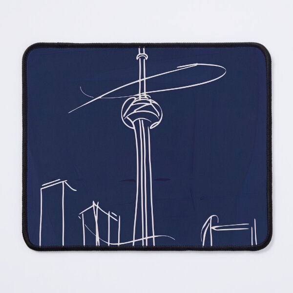 Item preview, CN Tower - Blue Abstract Art designed and sold by shadow-bloom.