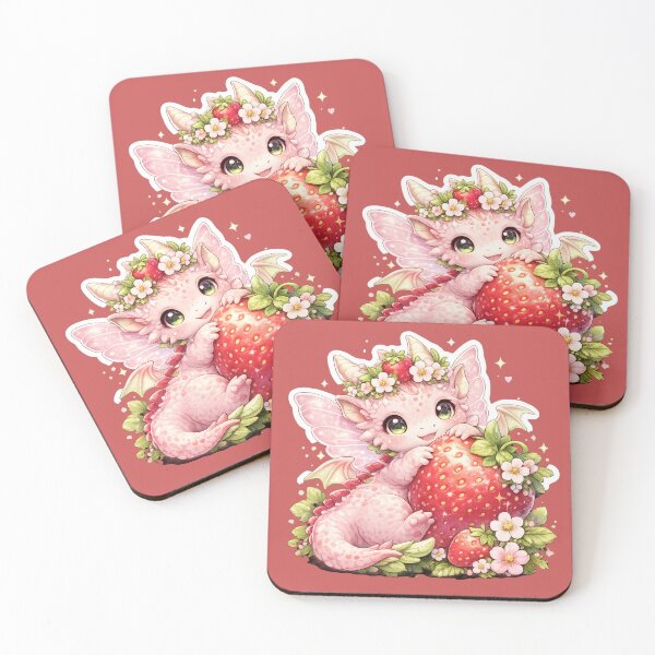 Item preview, Cute Baby Strawberry Dragon – Kawaii Fantasy Dragon Sticker designed and sold by Moonlight Studio.