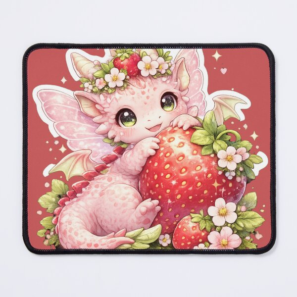 Item preview, Cute Baby Strawberry Dragon – Kawaii Fantasy Dragon Sticker designed and sold by Moonlight Studio.