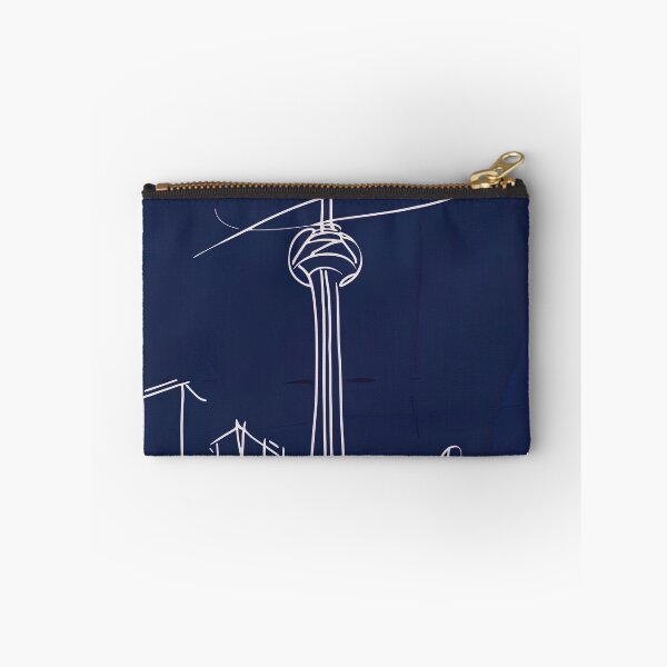Item preview, CN Tower - Blue Abstract Art designed and sold by shadow-bloom.