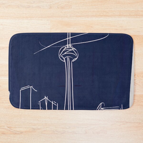 Item preview, CN Tower - Blue Abstract Art designed and sold by shadow-bloom.