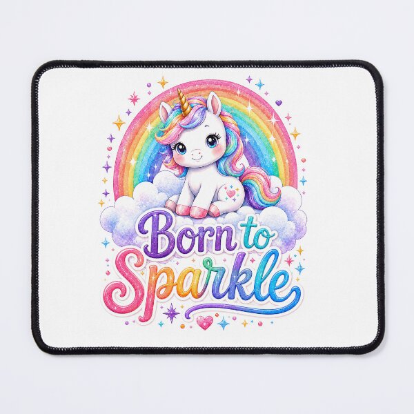 Item preview, Born to Sparkle Cute Rainbow Unicorn designed and sold by DesignsO'Random.