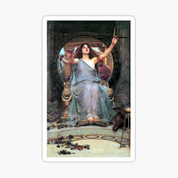 Circe offering the cup to Odysseus - John William Waterhouse Sticker