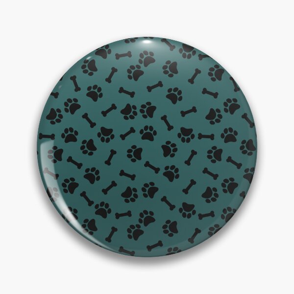 Item preview, Teal And Black Dog Paw And Bone Pattern designed and sold by pattern-archive.