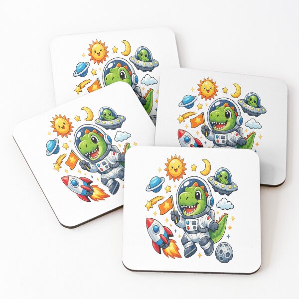 Item preview, Cute Dinosaur Astronaut in Space | Kids Cartoon Dino Galaxy Design designed and sold by 4kabishop4.