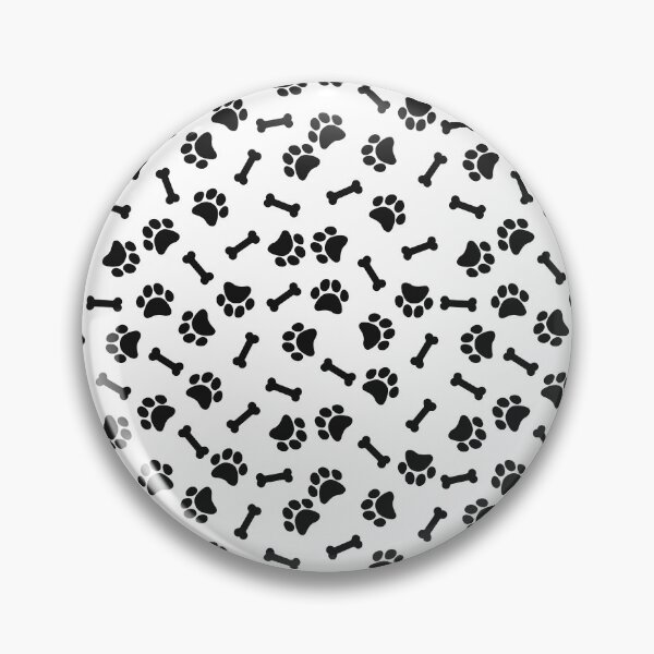 Item preview, White And Black Dog Paw And Bone Pattern designed and sold by pattern-archive.