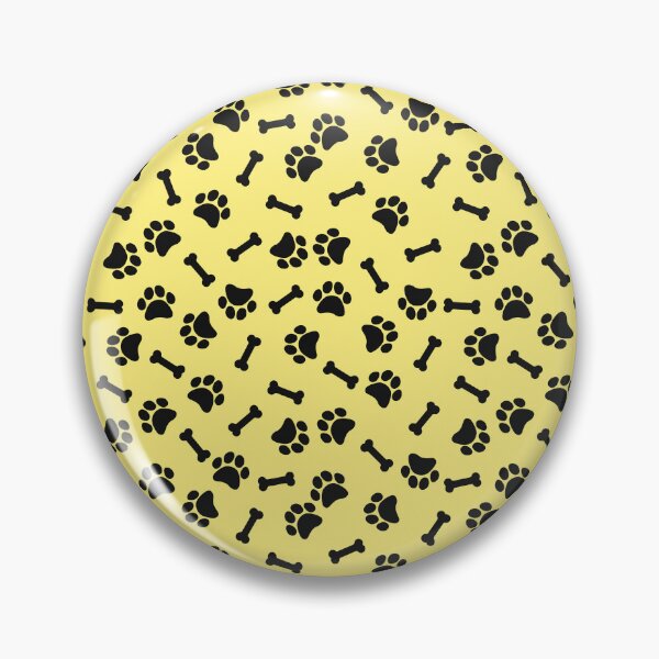 Item preview, Yellow And Black Dog Paw And Bone Pattern designed and sold by pattern-archive.