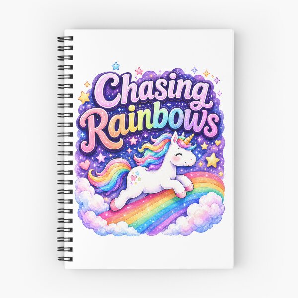 Item preview, Cute Unicorn Chasing Rainbows  designed and sold by DesignsO'Random.