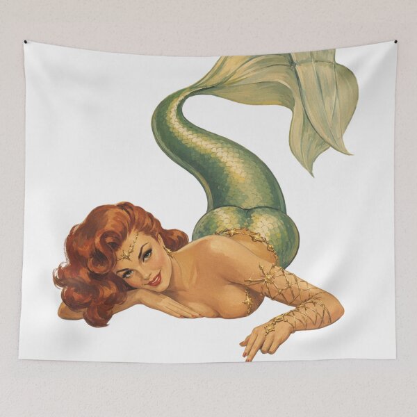 Item preview, Vintage Mermaid Pin-Up – Retro Ocean Fantasy Girl designed and sold by Cosplayvintage.
