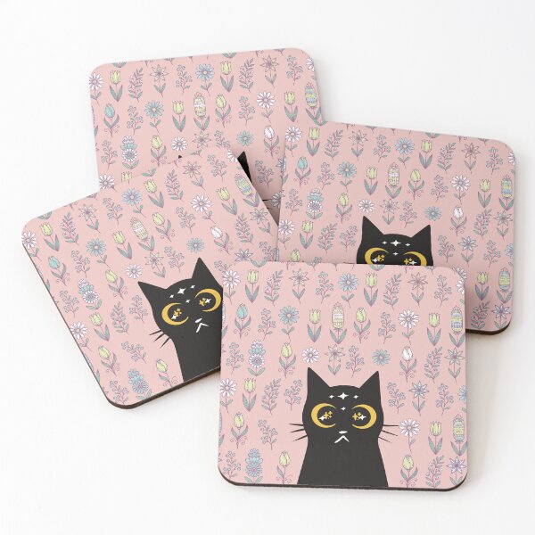 Item preview, Floral Black Cat designed and sold by IvysCreativityHouse.