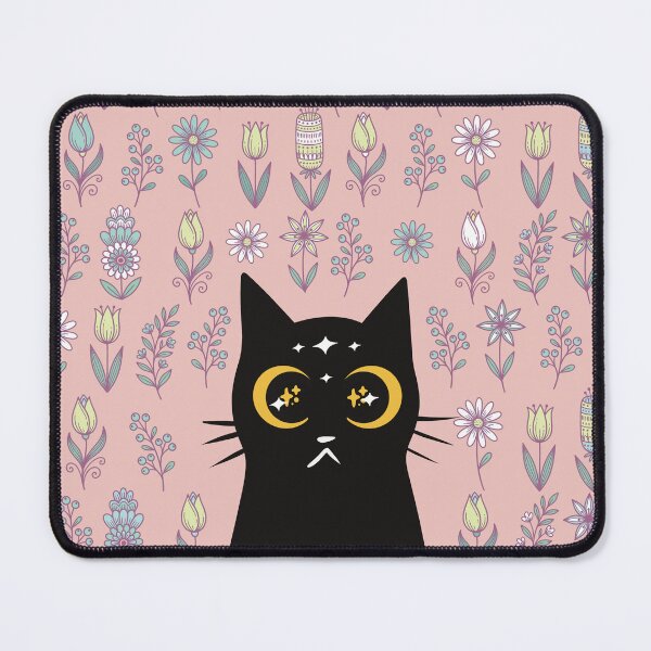 Item preview, Floral Black Cat designed and sold by IvysCreativityHouse.