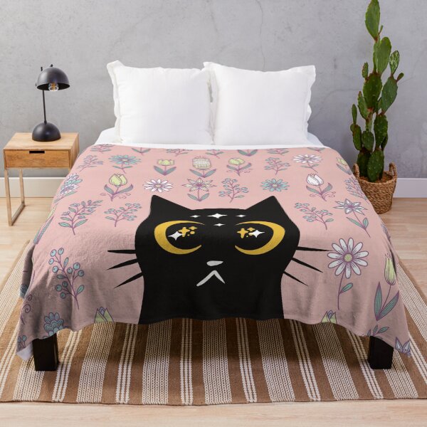 Item preview, Floral Black Cat designed and sold by IvysCreativityHouse.