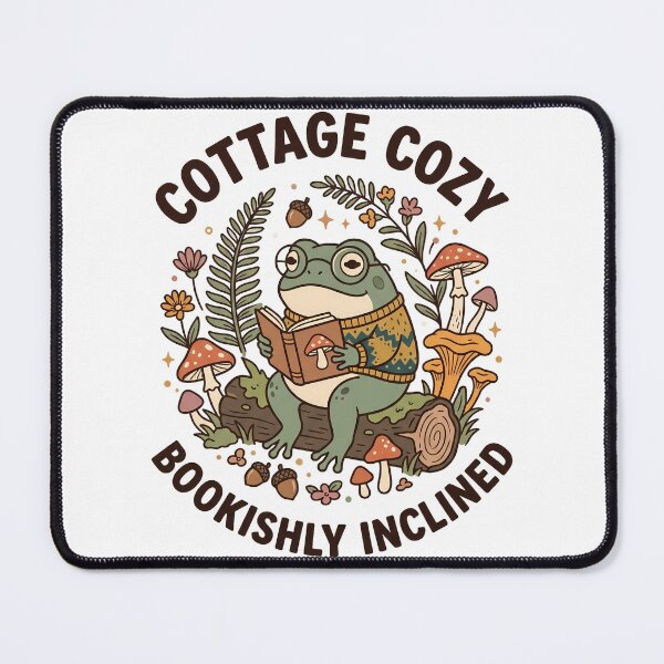 Item preview, Frog Cottagecore Reading Space Bookworm Vintage Art designed and sold by ART ATTACK ZONE.