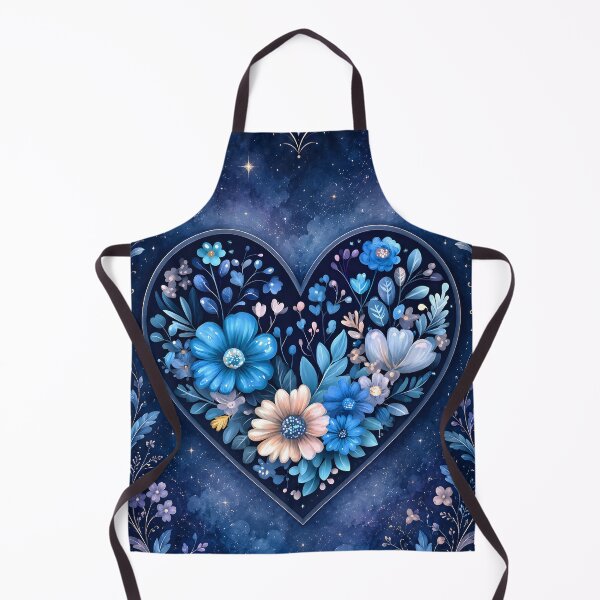 Item preview, Hearts 18 - Blue Night Galaxy Floral Heart Art designed and sold by NikaNavi.