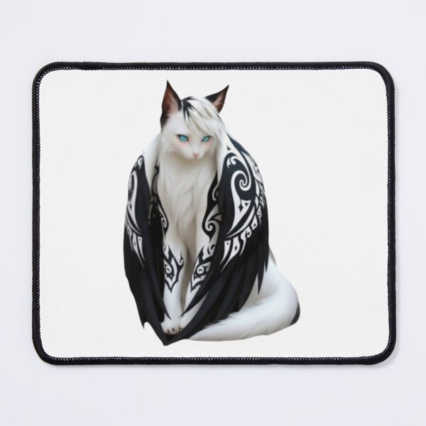 Item preview, White Cat with Black Tribal Wings T-Shirt designed and sold by IMOBILYARI.