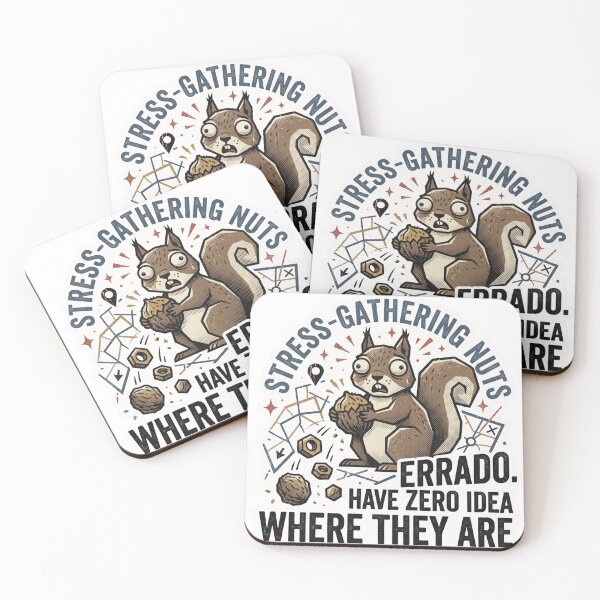 Item preview, Stress Gathering - Funny Anxious Squirrel Retro Art designed and sold by 0Zetgest.