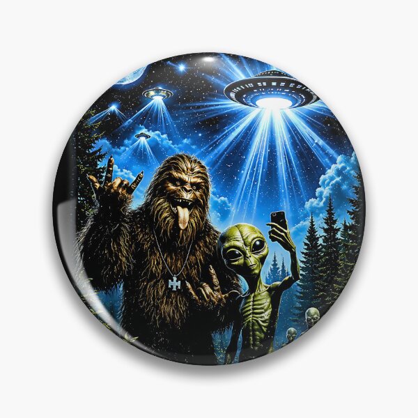 Item preview, funny Bigfoot Selfie With UFO Alien designed and sold by Rahamkshop.