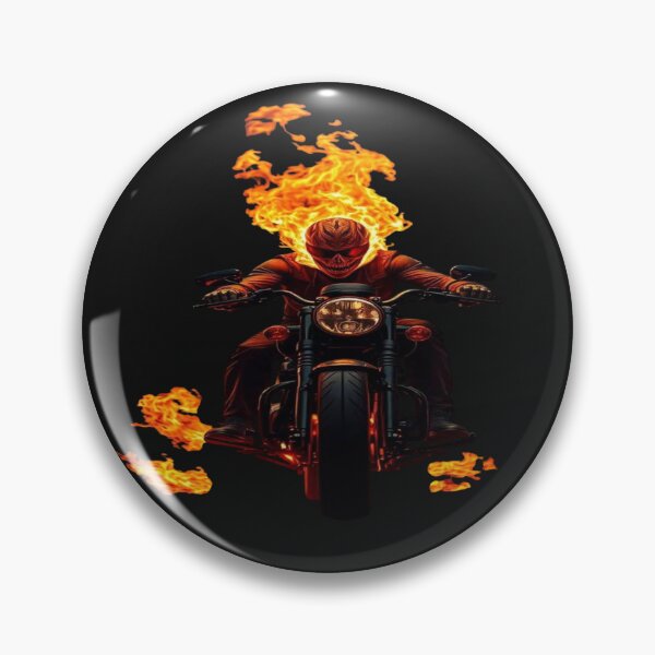 Item preview, The Spirit of Vengeance on Two Wheels, Skull on Fire Biker - Supernatural Biker and Hellfire (Ghost Rider Style) designed and sold by RAYBIL.