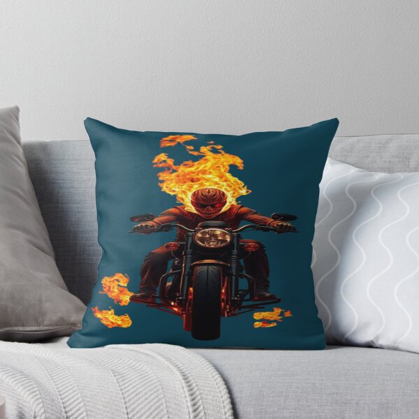 Item preview, The Spirit of Vengeance on Two Wheels, Skull on Fire Biker - Supernatural Biker and Hellfire (Ghost Rider Style) designed and sold by RAYBIL.