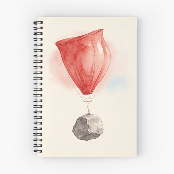Item preview, Heavy Hopes - Surreal Red Hot Air Balloon Watercolor Art designed and sold by Chaos world.