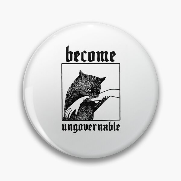 Item preview, Become Ungovernable - Black Cat Biting Hand Funny Meme designed and sold by Rahamkshop.