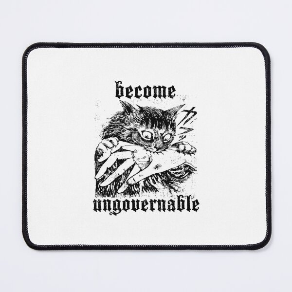 Item preview, Become Ungovernable - Black Cat Biting Hand Funny Meme designed and sold by Rahamkshop.