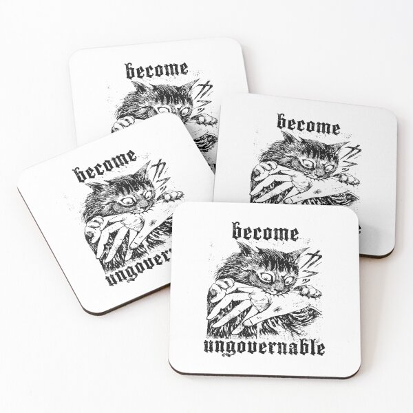 Item preview, Become Ungovernable - Black Cat Biting Hand Funny Meme designed and sold by Rahamkshop.