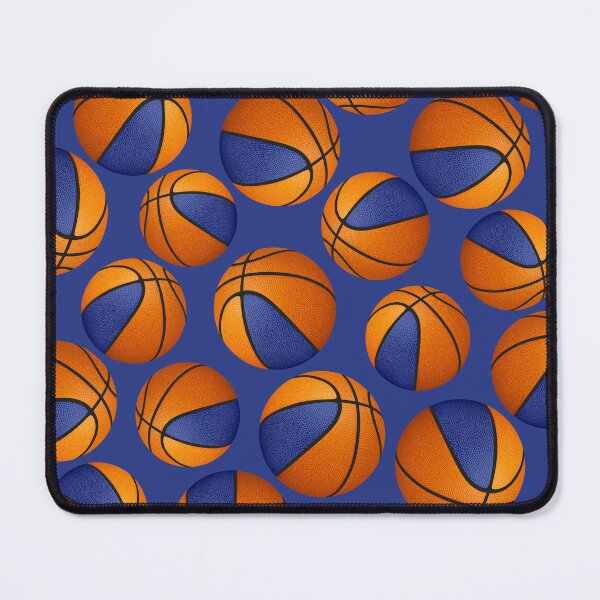 Item preview, Basketballs pattern with blue & orange team colors  designed and sold by katzdzynes.