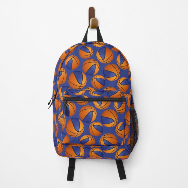 Item preview, Basketballs pattern with blue & orange team colors designed and sold by katzdzynes.