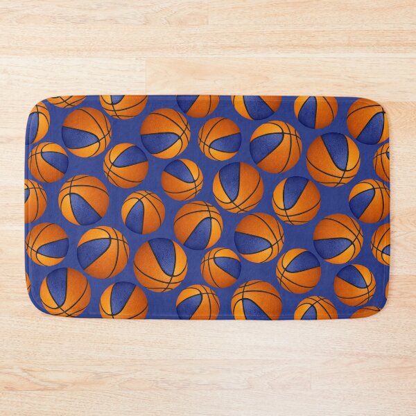 Item preview, Basketballs pattern with blue & orange team colors  designed and sold by katzdzynes.