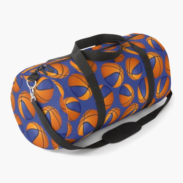 Item preview, Basketballs pattern with blue & orange team colors  designed and sold by katzdzynes.