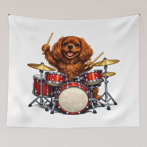 Item preview, Drum playing Ruby Cavalier designed and sold by SpottyRainbow.