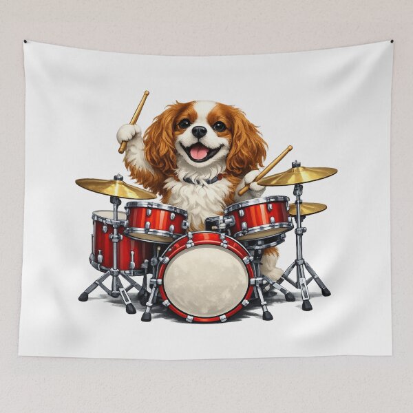 Item preview, Drum playing Blenheim Cavalier designed and sold by SpottyRainbow.