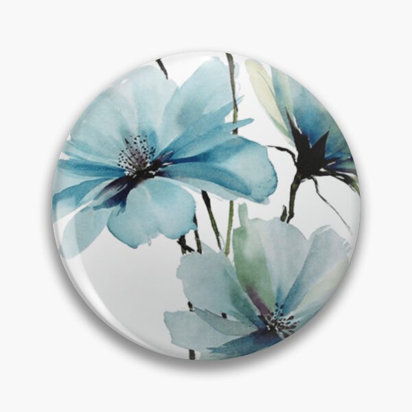 Item preview, Light blue watercolor flowers on a white background designed and sold by norachiang.