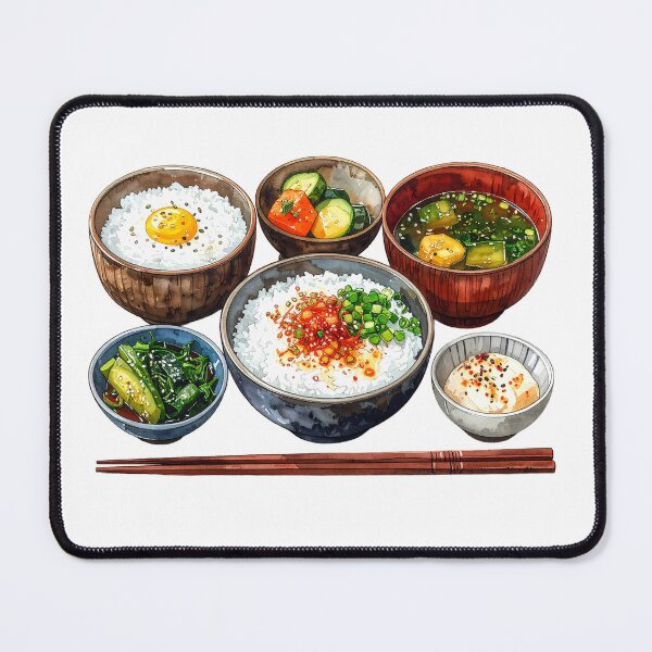Item preview, Traditional Japanese Meal Watercolor Illustration designed and sold by BetweenForms.