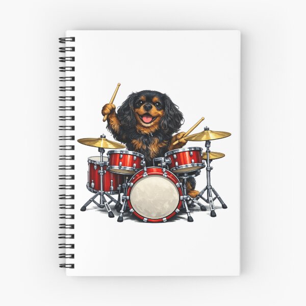 Item preview, Drum playing Black and Tan Cavalier designed and sold by SpottyRainbow.