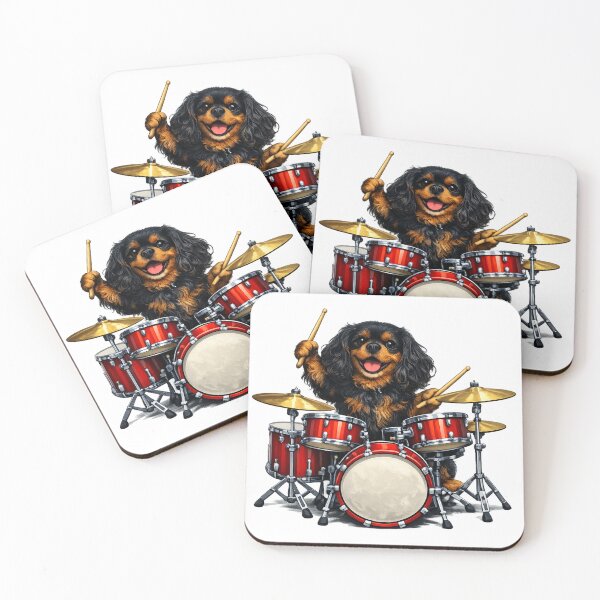 Item preview, Drum playing Black and Tan Cavalier designed and sold by SpottyRainbow.