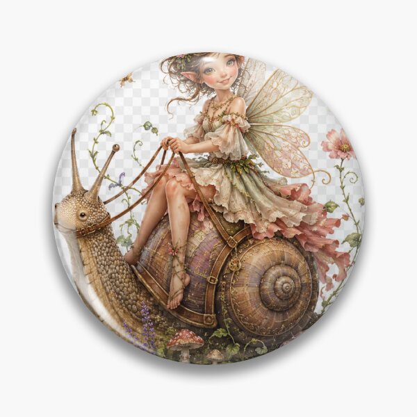 Item preview, Fairy Riding a Snail Illustration designed and sold by TaiwoDesigns.