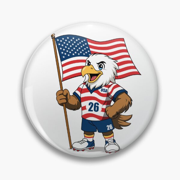 Item preview, USA Eagle Mascot Character Holding Flag designed and sold by Anne97s.